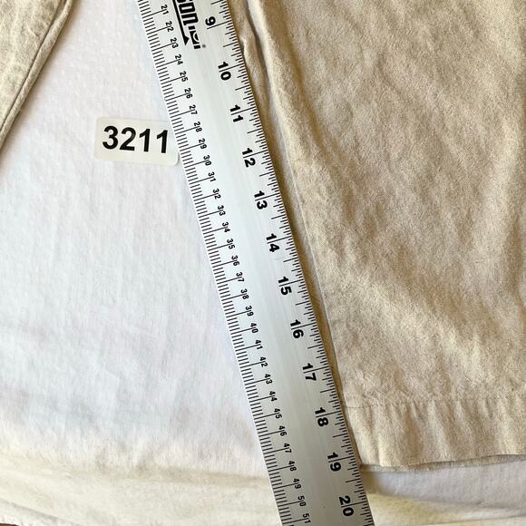 Jaclyn Smith Classic Women Linen Capri Pants size M Natural Beige Elastic Waist - Picture 4 of 9